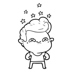 Fototapeta premium cartoon excited man