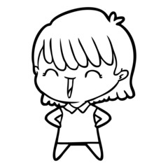 Obraz premium cartoon woman