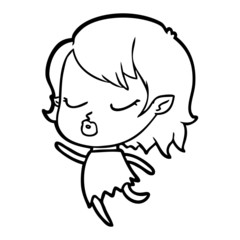 Obraz premium cute cartoon vampire girl
