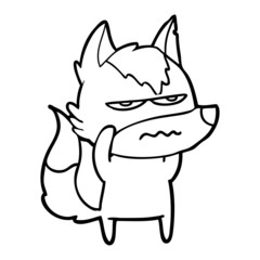 cartoon annoyed wolf