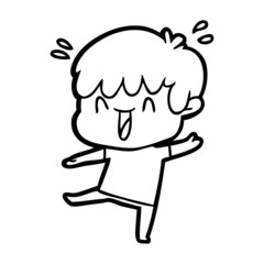 cartoon laughing boy