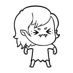 annoyed cartoon vampire girl