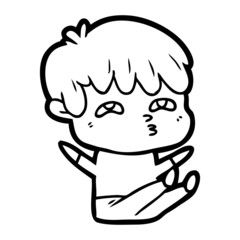 cartoon curious man