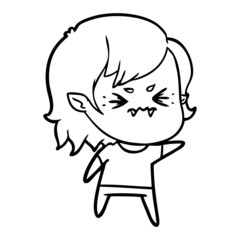 annoyed cartoon vampire girl