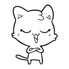 happy cartoon cat