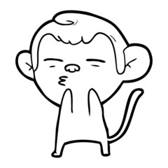 cartoon suspicious monkey