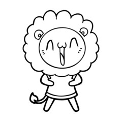 Obraz premium happy cartoon lion