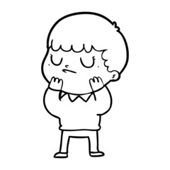 Obraz premium cartoon grumpy boy