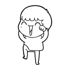 cartoon happy man