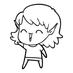 Fototapeta premium cartoon elf girl