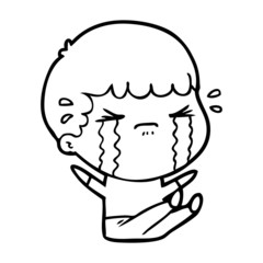 cartoon man crying