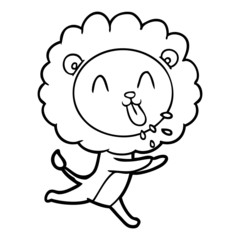 happy cartoon lion