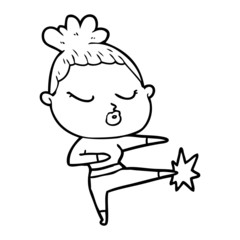 Obraz premium cartoon calm woman