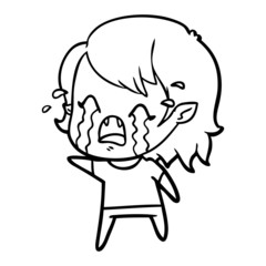 cartoon crying vampire girl