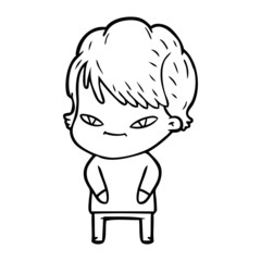 cartoon happy woman
