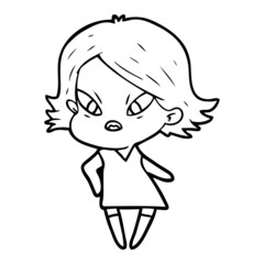 cartoon stressed woman