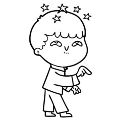 Fototapeta premium cartoon amazed boy