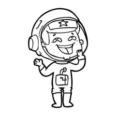 cartoon laughing astronaut