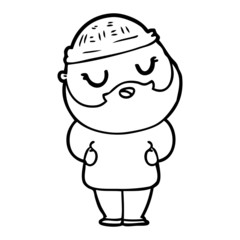 Fototapeta premium cartoon man with beard
