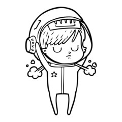 cartoon astronaut woman