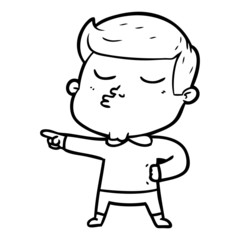 Obraz premium cartoon model guy pouting