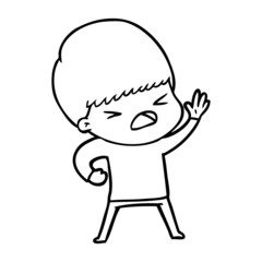 cartoon stressed man