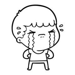 cartoon man crying