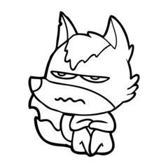cartoon annoyed wolf
