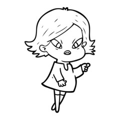 cartoon stressed woman