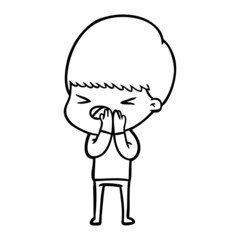 cartoon stressed man