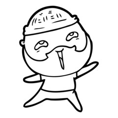 cartoon happy bearded man
