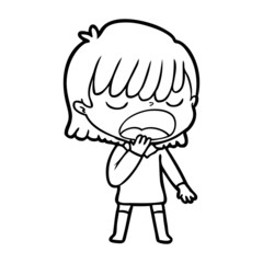 Obraz premium cartoon woman talking loudly