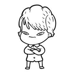 cartoon happy woman