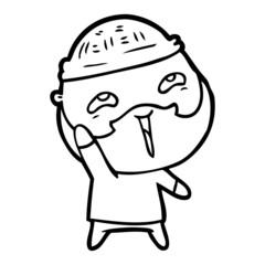 Obraz premium cartoon happy bearded man