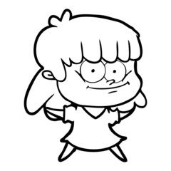 cartoon girl smiling