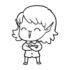 cartoon elf girl