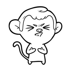 cartoon annoyed monkey