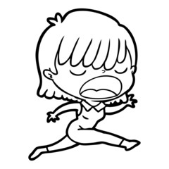 cartoon woman talking loudly