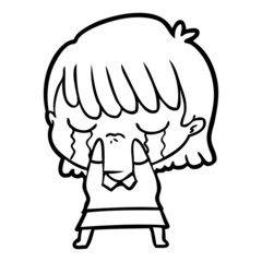 cartoon woman crying