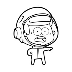 cartoon surprised astronaut