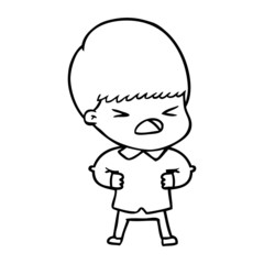 cartoon stressed man