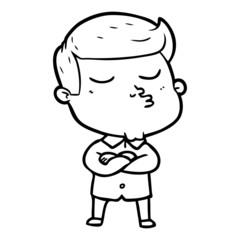 cartoon model guy pouting