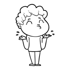 cartoon man shrugging