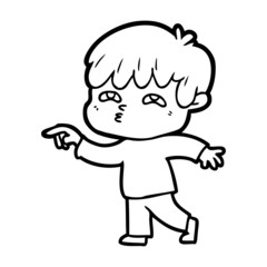 cartoon curious man