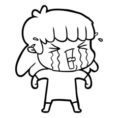 cartoon woman in tears