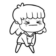 Obraz premium cartoon angry girl