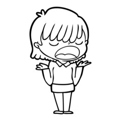 cartoon woman talking loudly