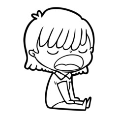 cartoon woman talking loudly