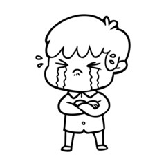 crying boy cartoon