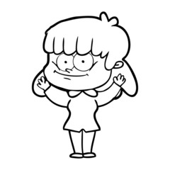 cartoon smiling woman